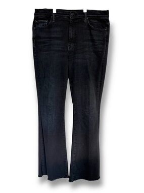 MOTHER Denim high rise hustler ankle fray flare leg jeans. Size 34.